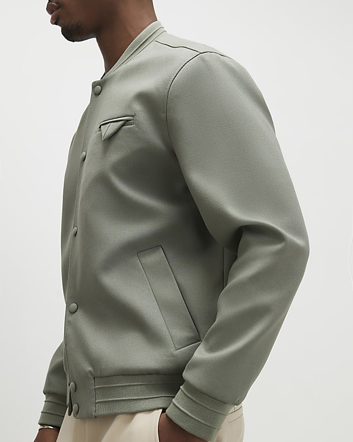 Khaki Twill Bomber Jacket