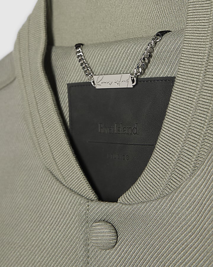 Khaki Twill Bomber Jacket