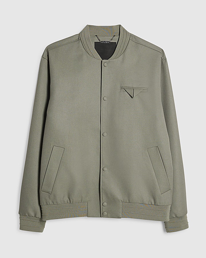 Khaki Twill Bomber Jacket