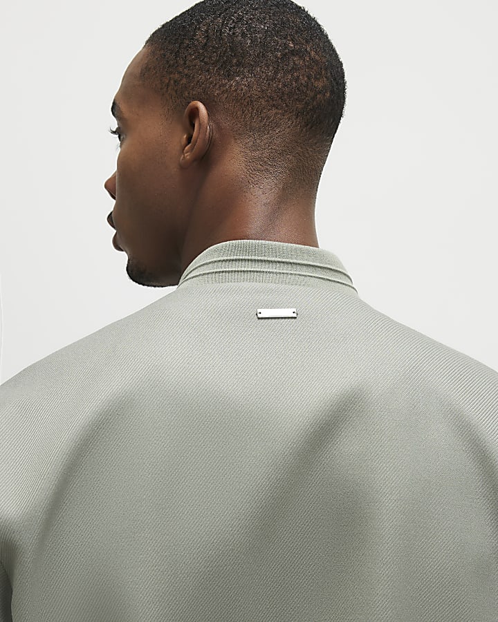 Khaki Twill Bomber Jacket