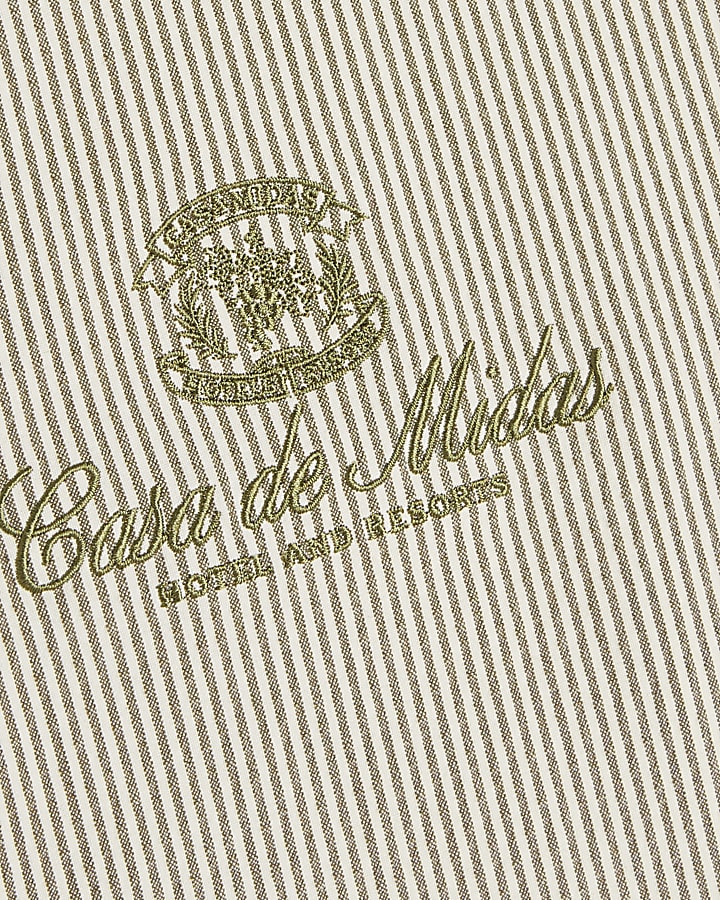 White Slim Fit Stripe Textured Jacket