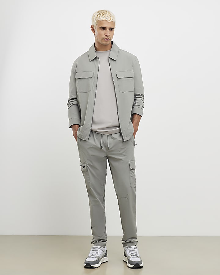 Grey Muscle Fit Shacket