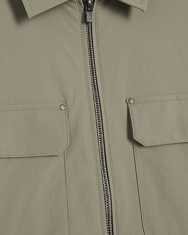 Grey Muscle Fit Shacket