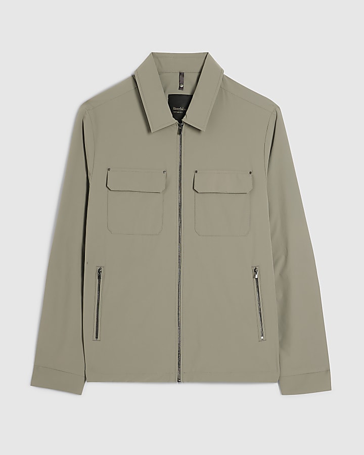 Grey Muscle Fit Shacket