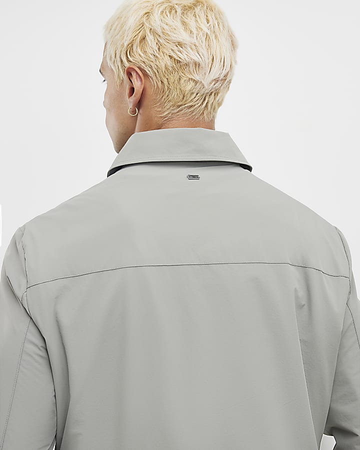 Grey Muscle Fit Shacket