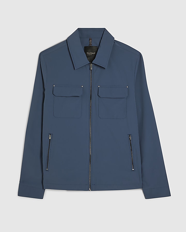 Blue Muscle Fit Shacket