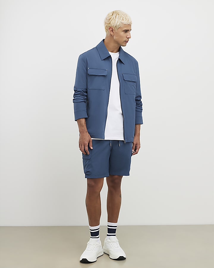 Blue Muscle Fit Shacket