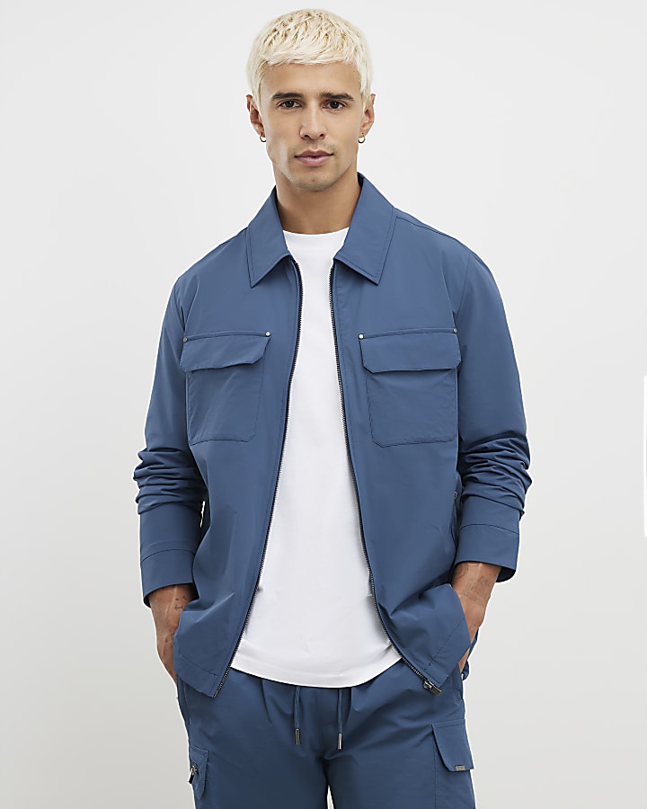 Blue Muscle Fit Shacket