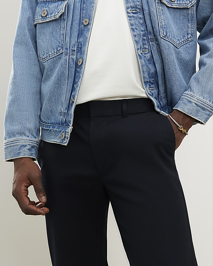 Navy Skinny Fit Chino Trousers