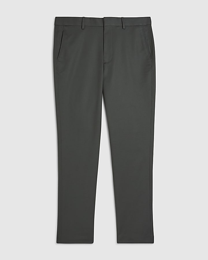 Khaki Slim Fit Stretch Chino Trousers