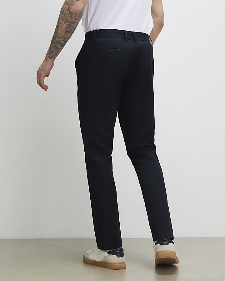 Navy Slim Fit Chino Trousers