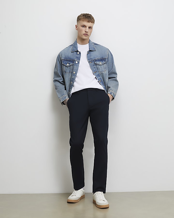 Navy Slim Fit Chino Trousers