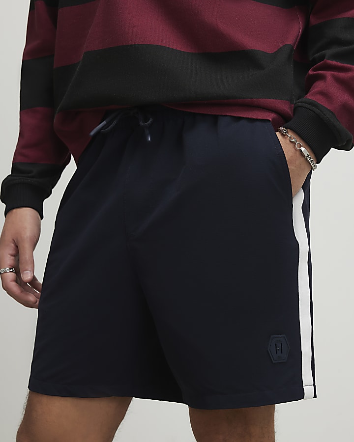 Navy Regular Fit Ripstop Shorts