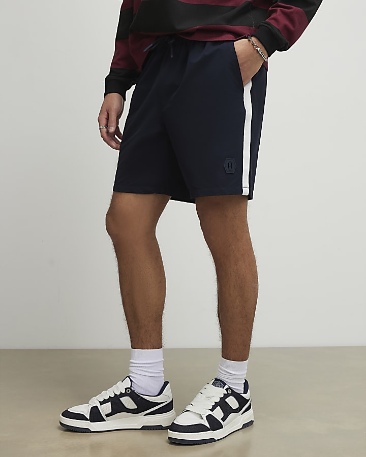 Navy Regular Fit Ripstop Shorts