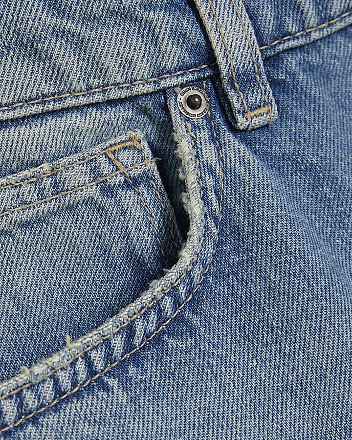 Blue Straight Leg Jeans