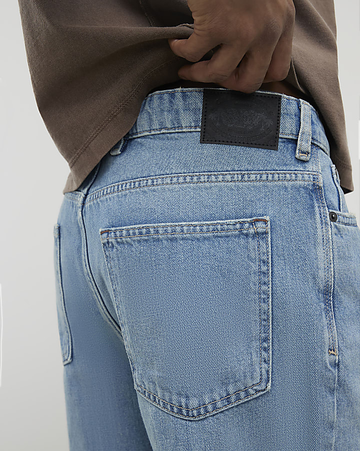 Blue Straight Leg Jeans