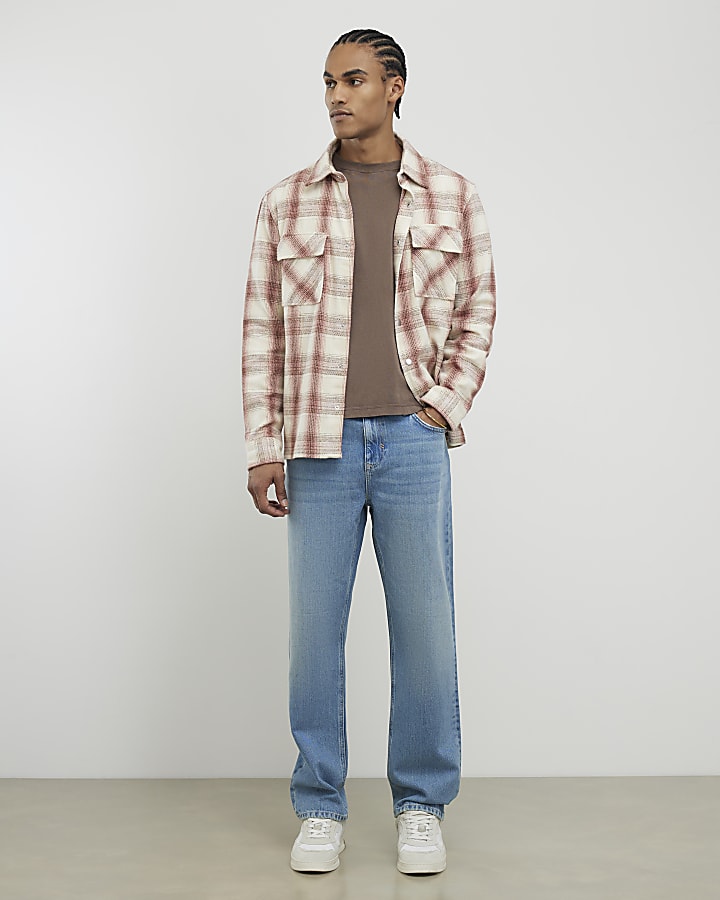 Blue Straight Leg Jeans