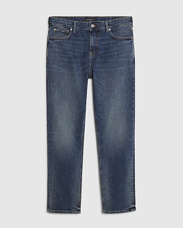 Blue Straight Washed Jeans