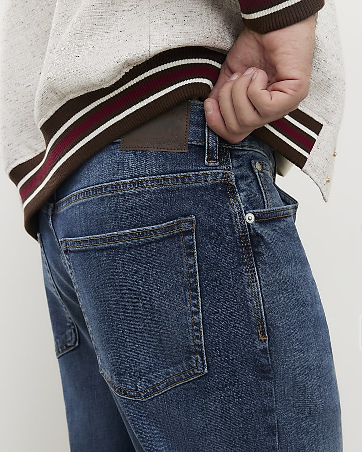 Blue Straight Washed Jeans