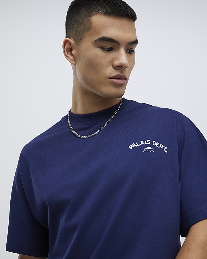 Navy Oversized Fit Palais Dept T-Shirt