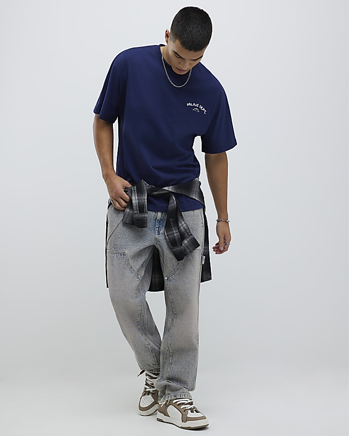 Navy Oversized Fit Palais Dept T-Shirt