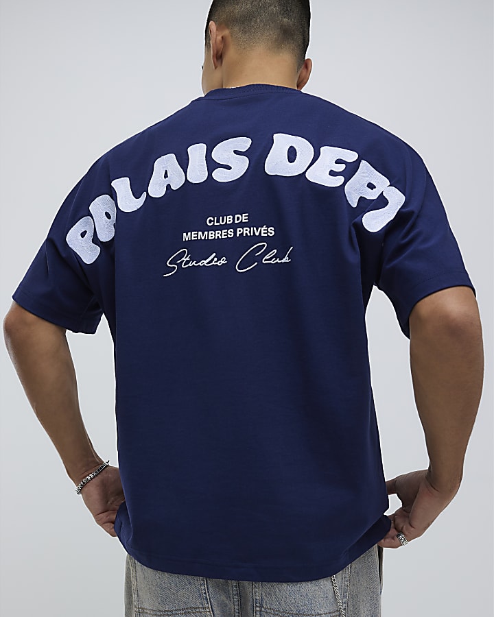 Navy Oversized Fit Palais Dept T-Shirt