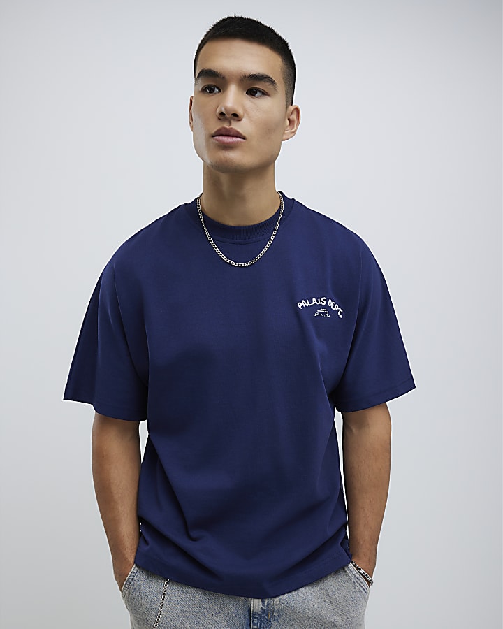 Navy Oversized Fit Palais Dept T-Shirt