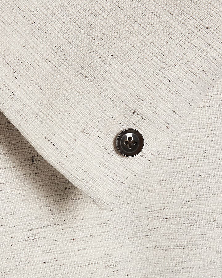 Cream Textured Suit Jacket