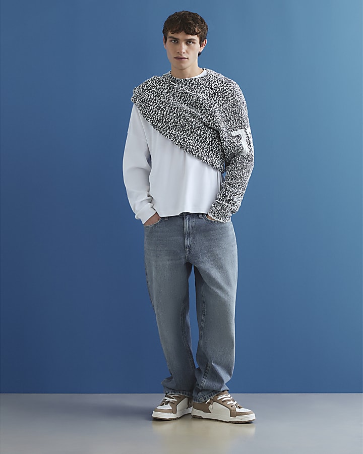 Blue Regular Fit Boucle 78 Sports Sweatshirt