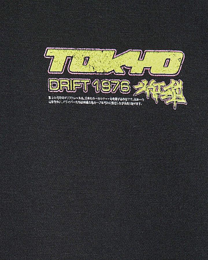 Black Regular Fit Tokyo Drift Hoodie