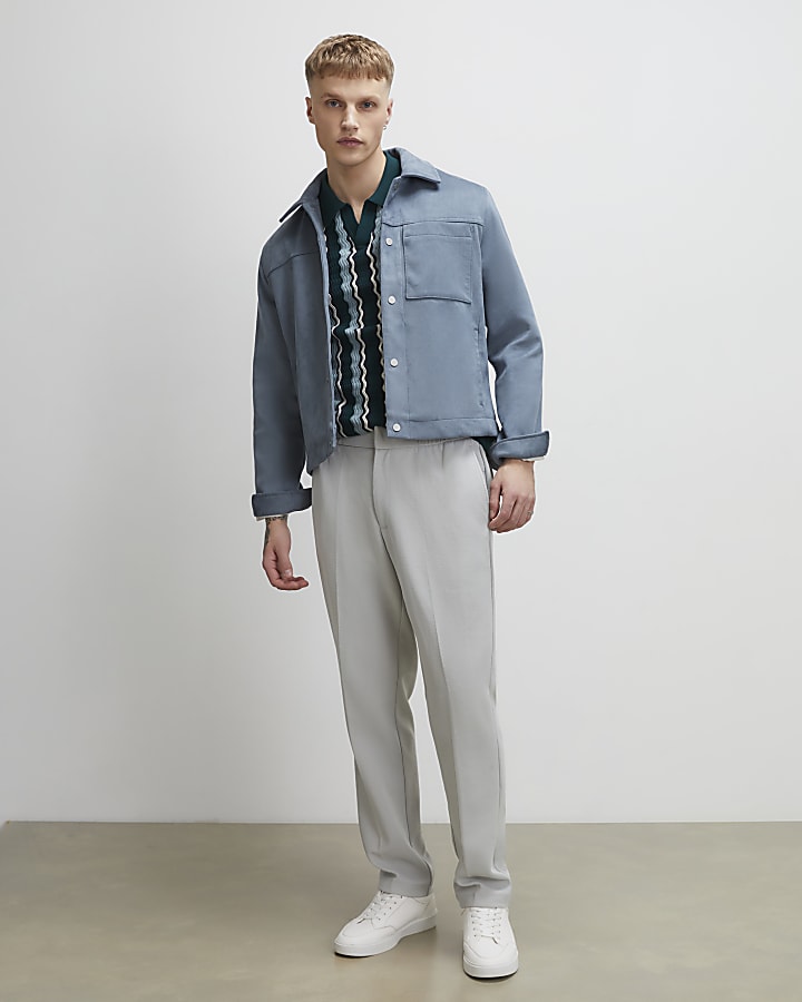 Green Slim Fit Wavy Stripe Polo Shirt