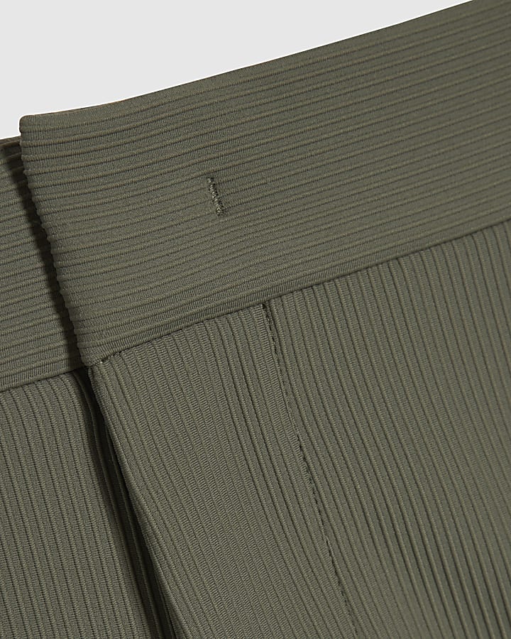 Khaki Elasticated Rib Shorts