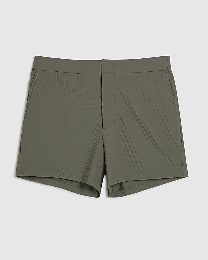 Khaki Elasticated Rib Shorts