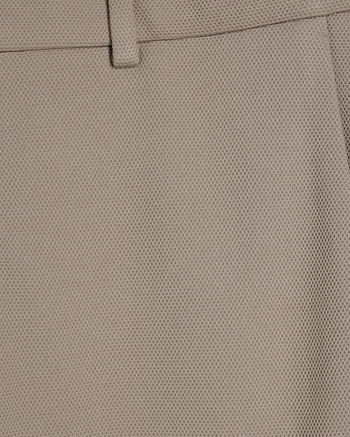 Beige Skinny Fit Elasticated Trousers