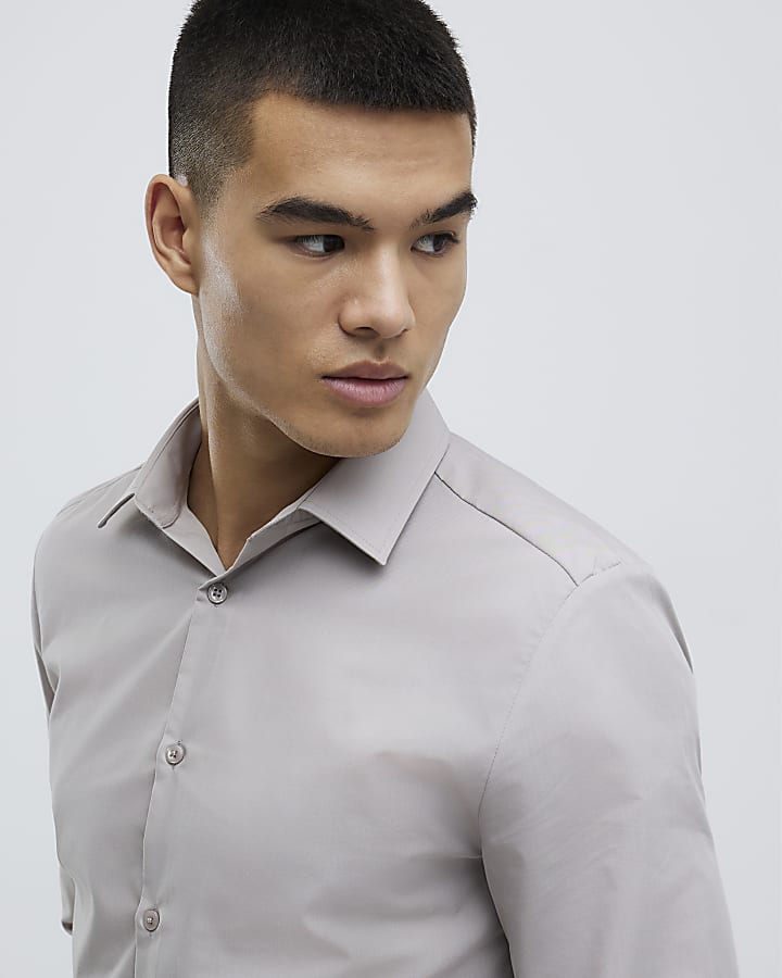 Beige Slim Fit Shirt