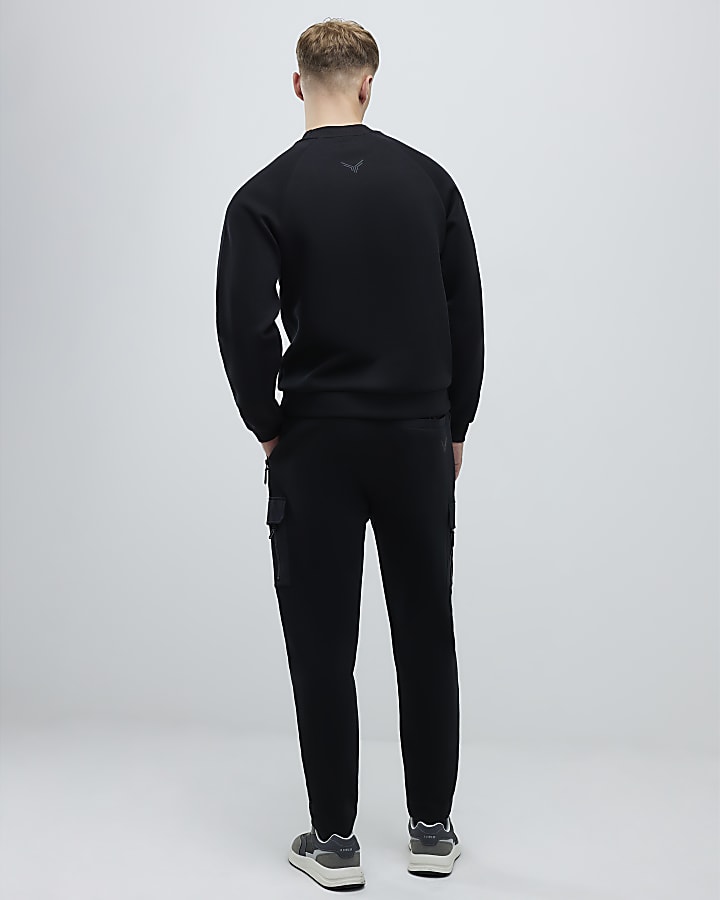 Black Slim Fit Hybrid Nylon Joggers