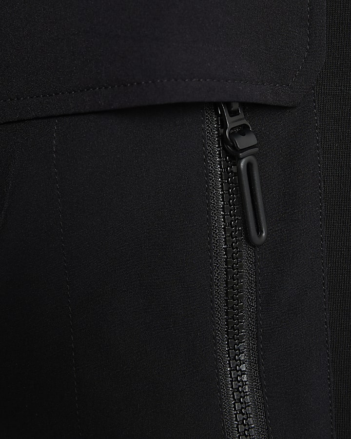 Black Slim Fit Hybrid Nylon Joggers