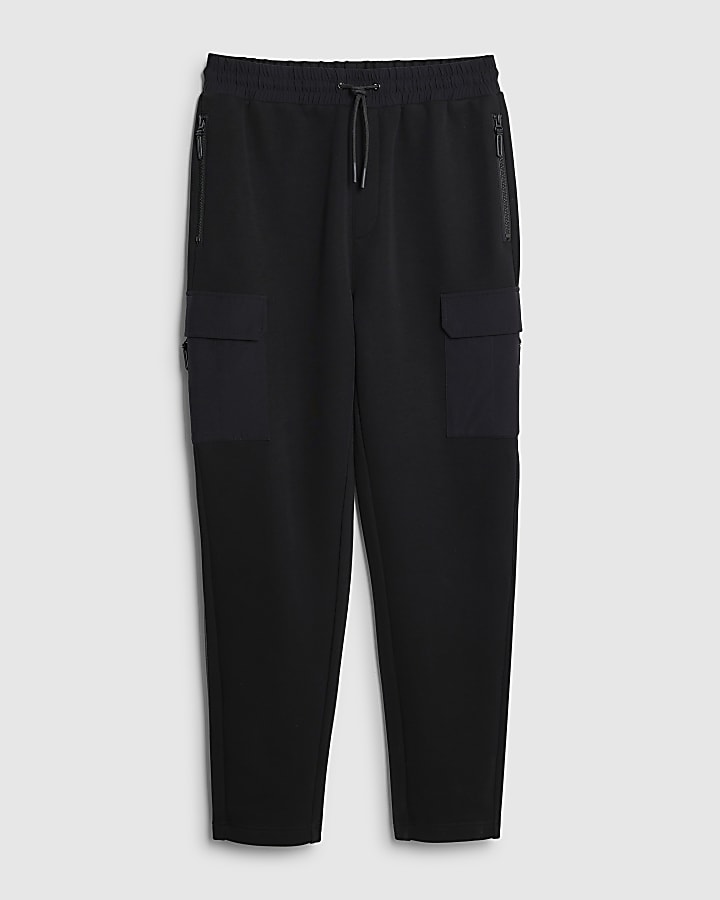 Black Slim Fit Hybrid Nylon Joggers