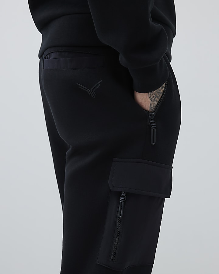 Black Slim Fit Hybrid Nylon Joggers