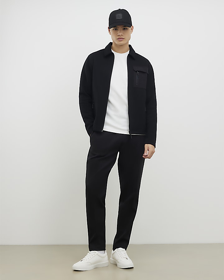 Black Slim Fit Nylon Hybrid Shacket