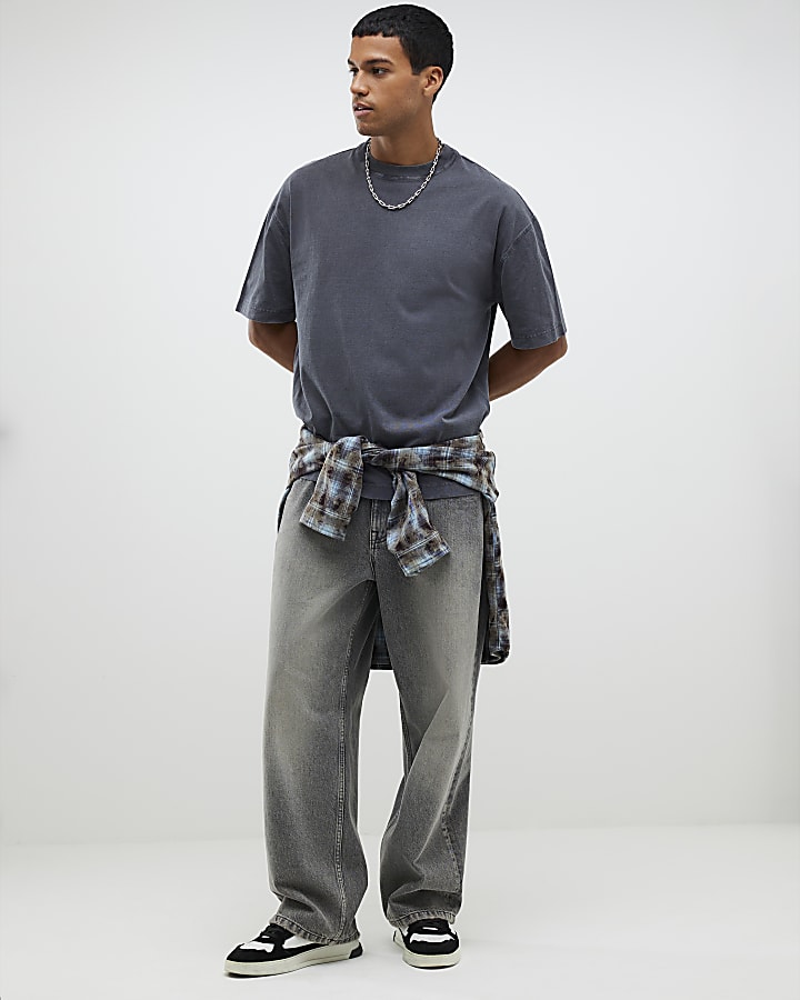 Black Oversized Fit Washed T-Shirt