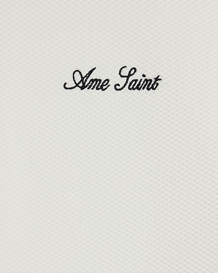 Navy Slim Fit Textured Ame Saint T-Shirt