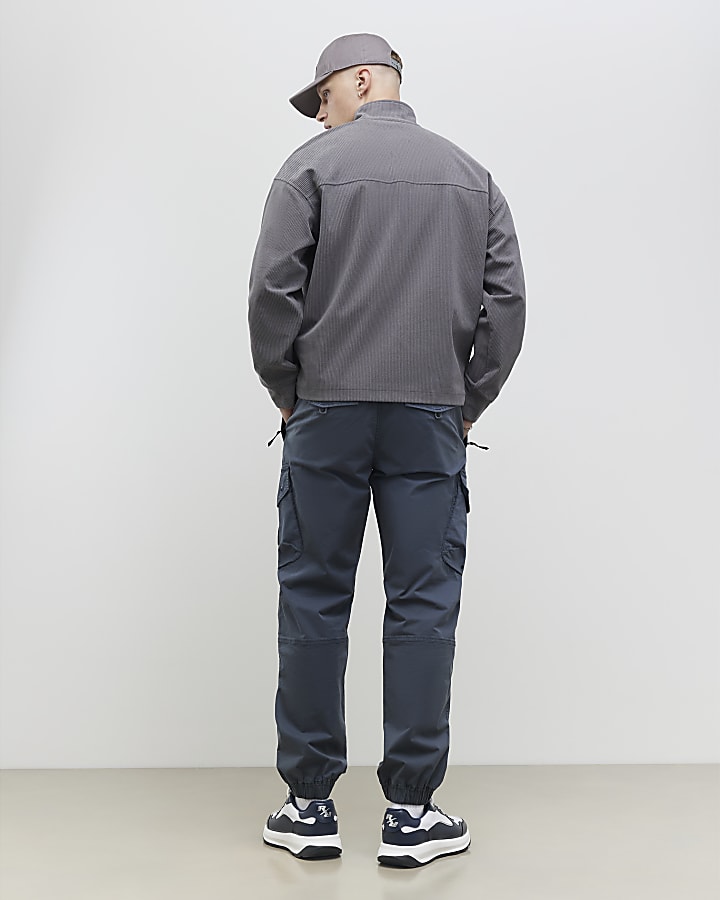 Blue Regular Fit Cargo Trousers