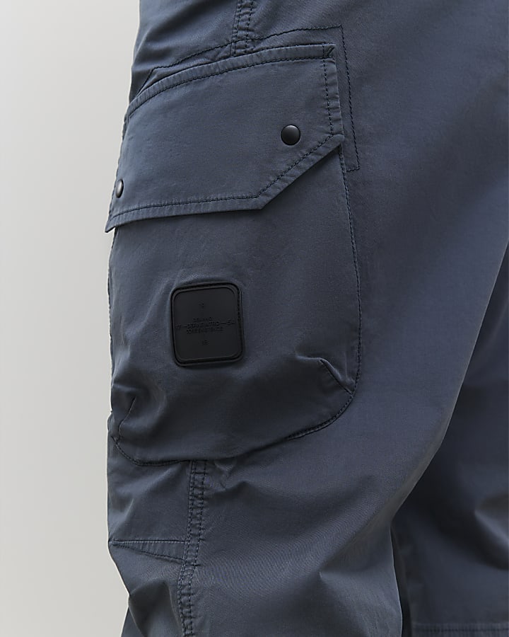 Blue Regular Fit Cargo Trousers