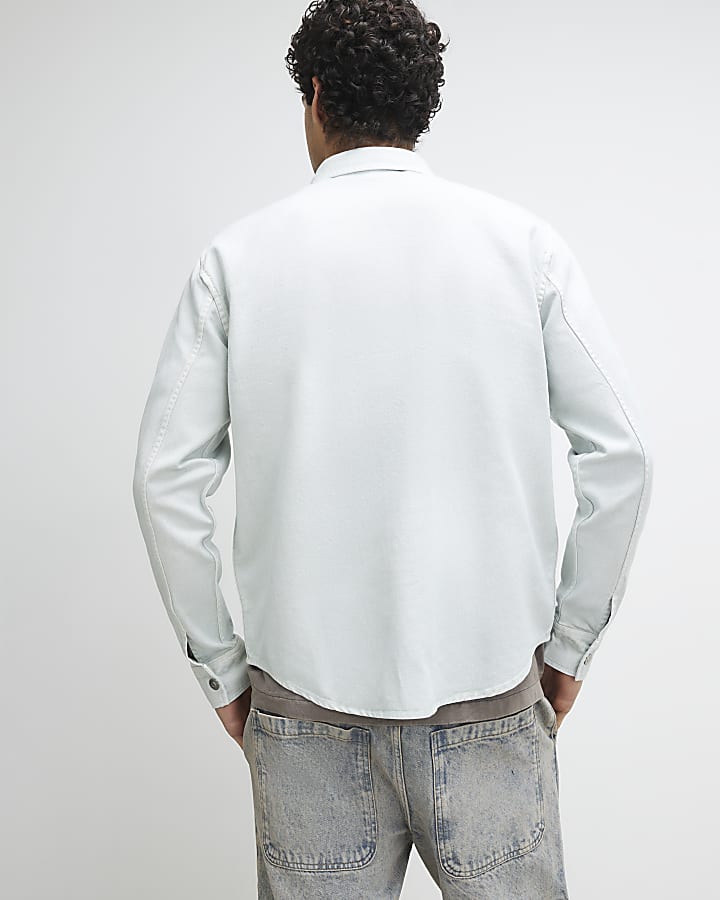Blue Denim Long Sleeve Overshirt