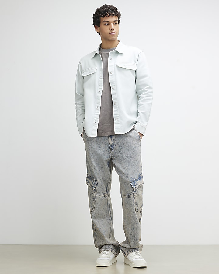 Blue Denim Long Sleeve Overshirt