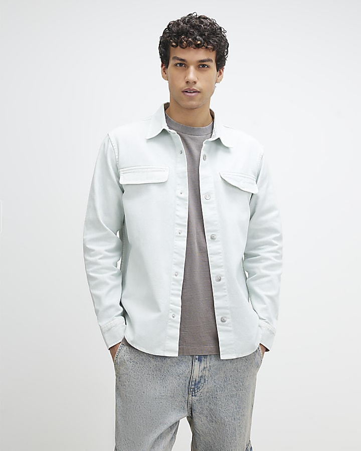 Blue Denim Long Sleeve Overshirt