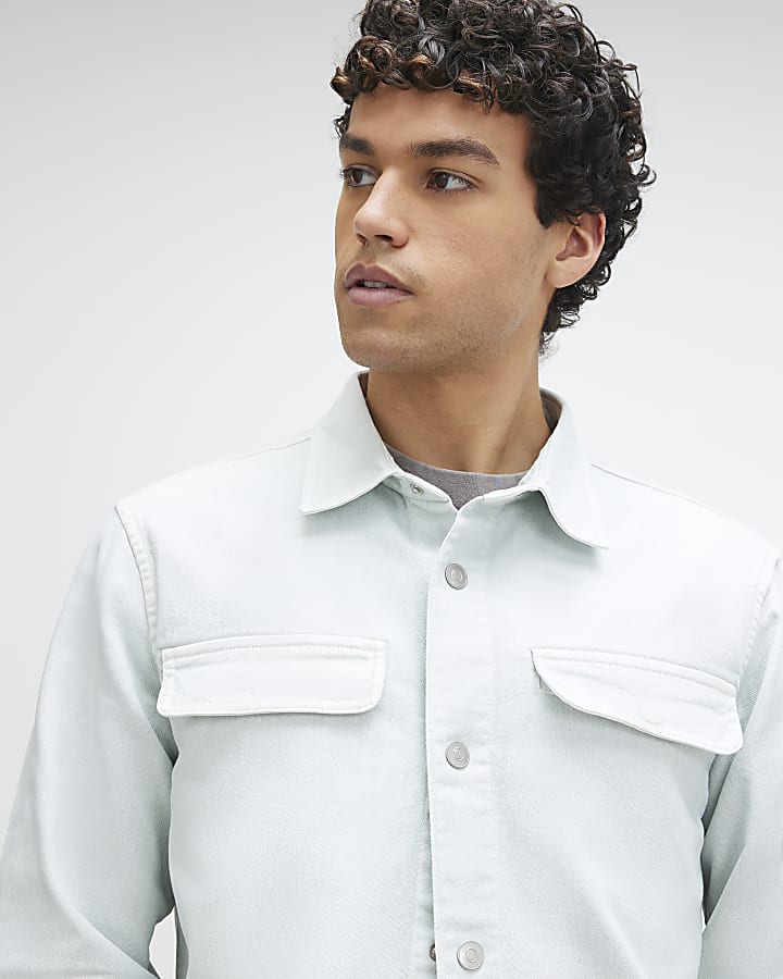 Blue Denim Long Sleeve Overshirt