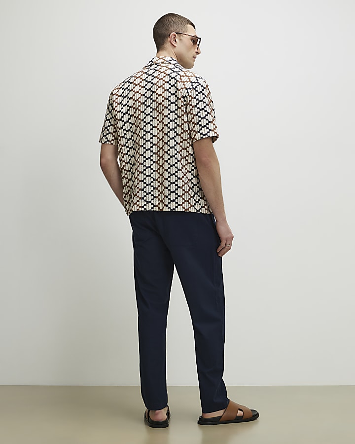 Navy Slim Fit Trousers