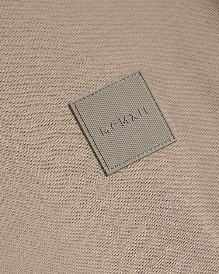 Beige Slim Fit MCMXII Badge T-Shirt